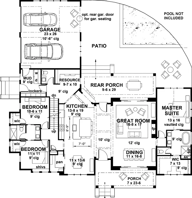Southern House Plan First Floor - 091D-0516 - Shop House Plans and More