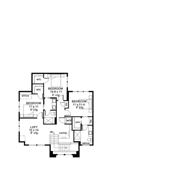 Vacation House Plan Second Floor - Atwell Creek Modern Farmhouse 091D-0518 - Shop House Plans and More