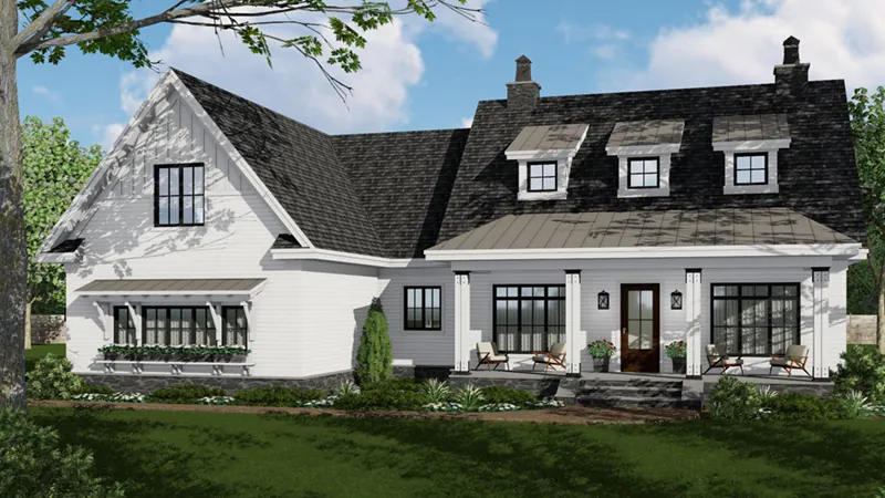 Florida House Plan Front of Home - Terry Hill Modern Farmhouse 091D-0521 - Shop House Plans and More