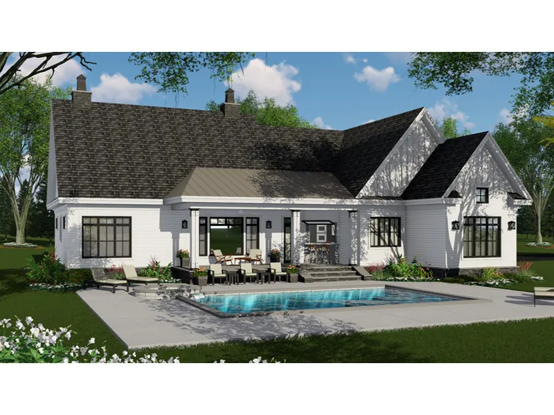 Craftsman House Plan Rear Photo 01 - Terry Hill Modern Farmhouse 091D-0521 - Shop House Plans and More