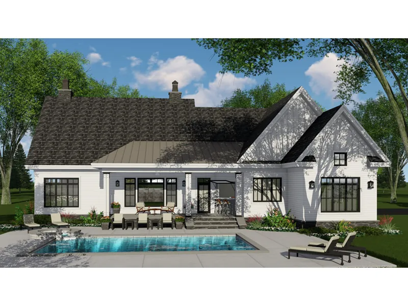 Craftsman House Plan Rear Photo 04 - Terry Hill Modern Farmhouse 091D-0521 - Shop House Plans and More