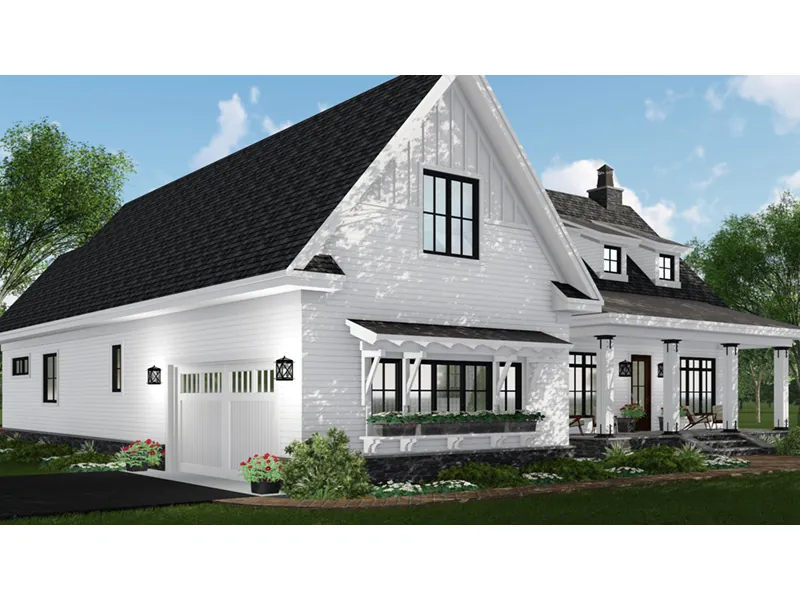 Florida House Plan Side View Photo - Terry Hill Modern Farmhouse 091D-0521 - Shop House Plans and More