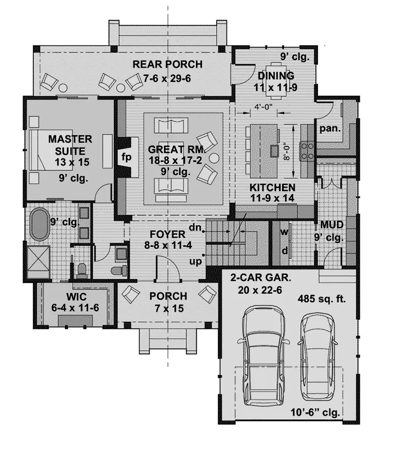 Craftsman House Plan First Floor - 091D-0525 - Shop House Plans and More