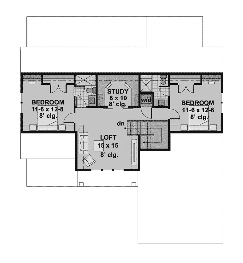 Country House Plan Second Floor - 091D-0525 - Shop House Plans and More
