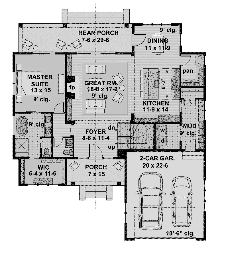 Country House Plan First Floor - 091D-0526 - Shop House Plans and More