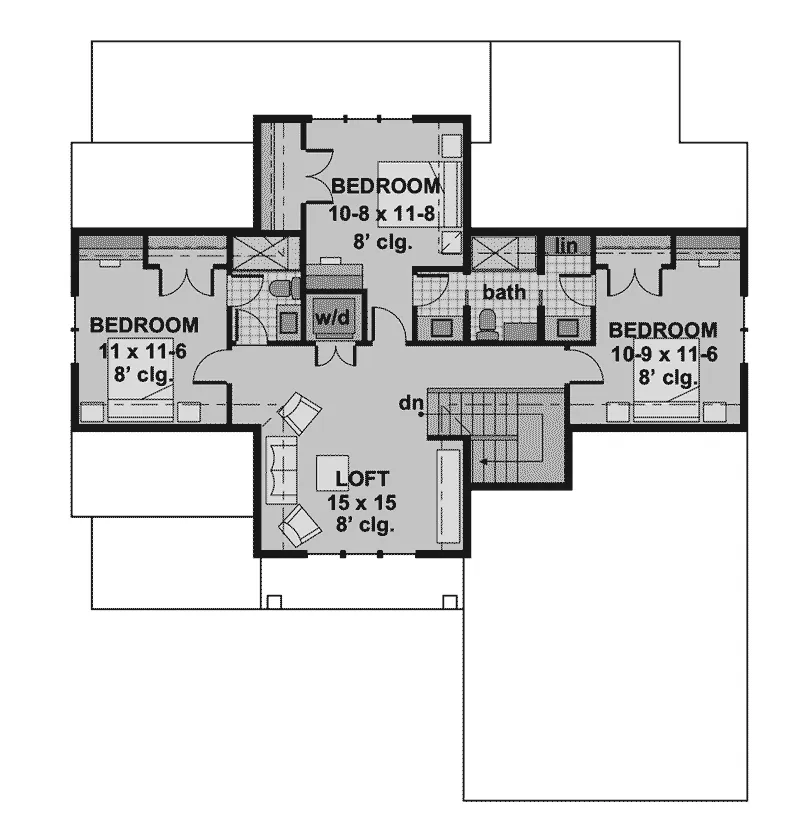 Southern House Plan Second Floor - 091D-0526 - Shop House Plans and More
