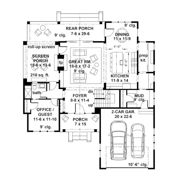 Victorian House Plan First Floor - Abeline Modern Farmhouse Home 091D-0527 - Search House Plans and More