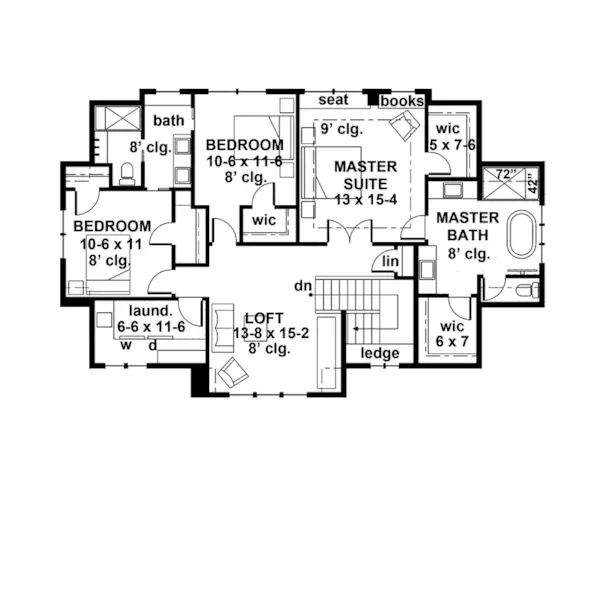 Victorian House Plan Second Floor - Abeline Modern Farmhouse Home 091D-0527 - Search House Plans and More