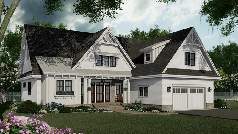 Mountain House Plan Front of Home - Kerston Hill Modern Farmhouse 091D-0530 - Search House Plans and More