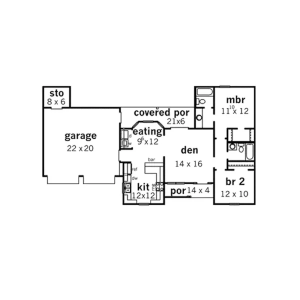 Traditional House Plan First Floor - Grantshire Park Traditional Home 092D-0001 - Search House Plans and More