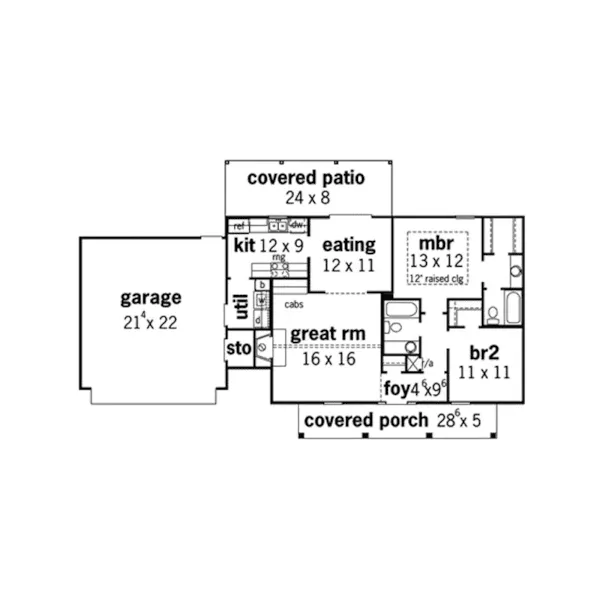 Colonial House Plan First Floor - Shallowbrook Cape Cod Style Home 092D-0003 - Shop House Plans and More