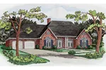 Symmetrical Brick Ranch Home Design