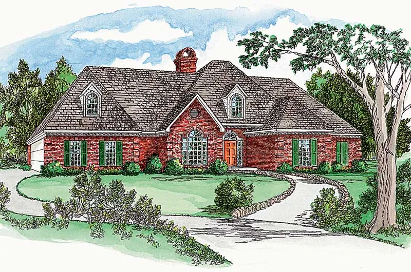 Striking All Brick Ranch Home With Hip Roof Design