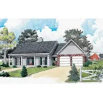 Traditional House Plan Front of Home - Bunch Hollow Country Home 092D-0020 - Search House Plans and More