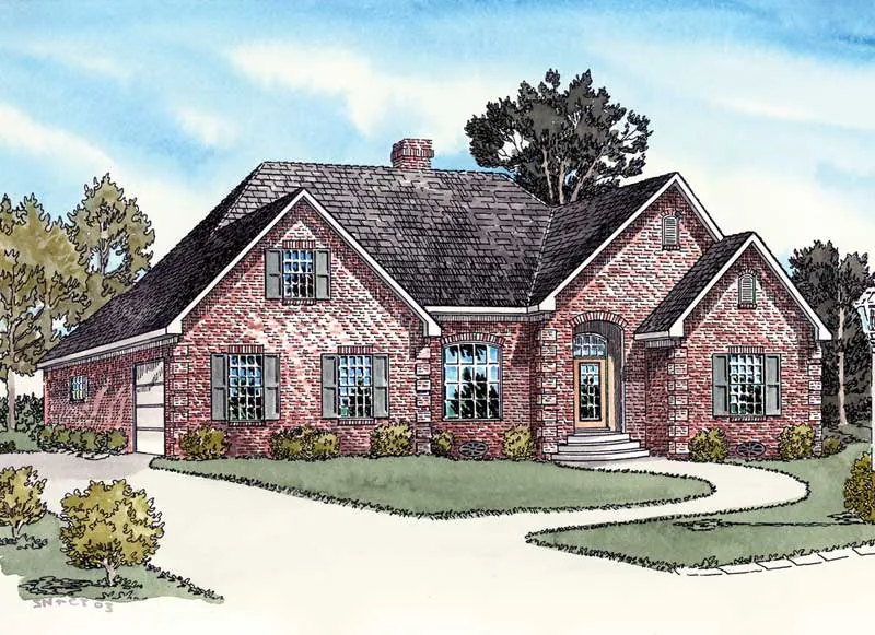 Traditional Brick Ranch Home Has Two-Car Side Entry Garage