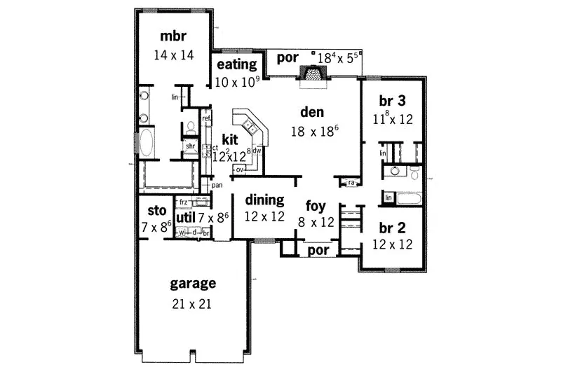 Traditional House Plan First Floor - Maryhurst European Home 092D-0034 - Shop House Plans and More