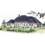 Elegant European Chateau Style Home With Decorative Details And Stucco 