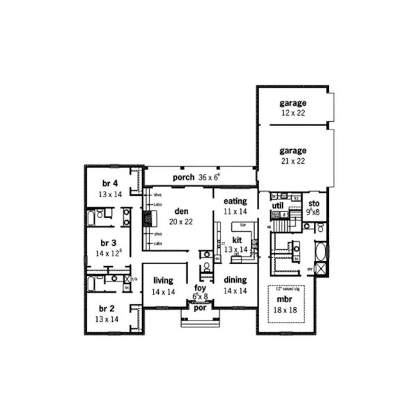 Traditional House Plan First Floor - Dolores Park European Home 092D-0052 - Search House Plans and More