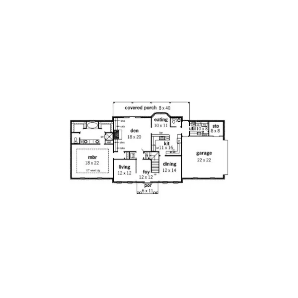 Georgian House Plan First Floor - Loudoun Hill Georgian Style Home 092D-0053 - Shop House Plans and More