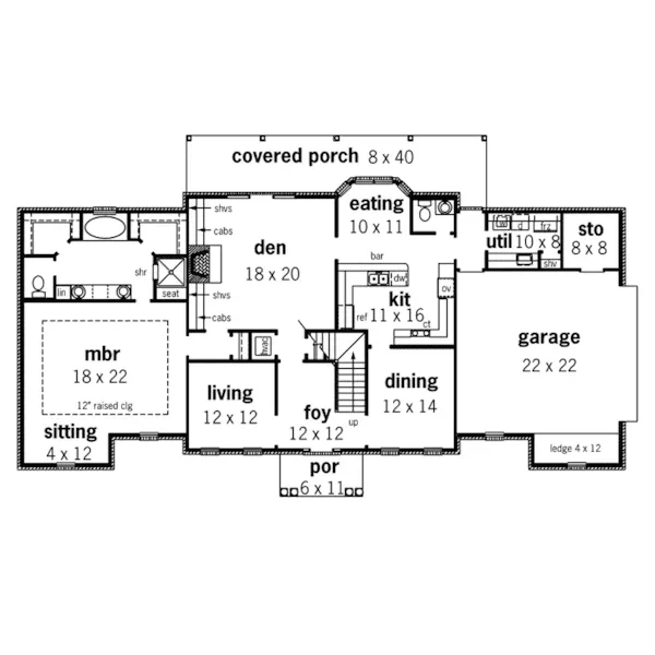 Georgian House Plan First Floor - Algier Creek Greek Revival Home 092D-0054 - Search House Plans and More