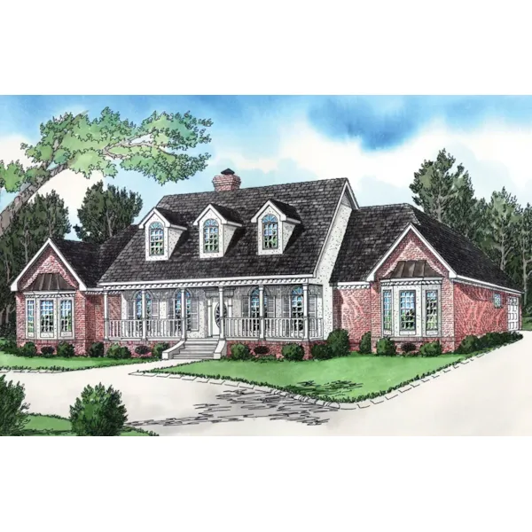 Luxurious Southern Style Home With Dormer Trio And Covered Porch