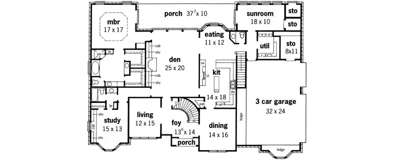 Luxury House Plan First Floor - Bradman Luxury Home 092D-0059 - Search House Plans and More