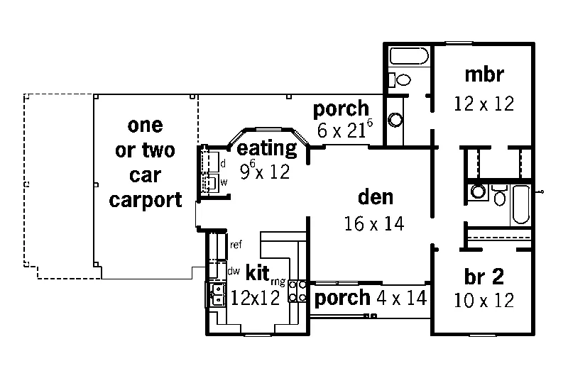 Ranch House Plan First Floor - Hunnewell Ranch Home 092D-0061 - Search House Plans and More
