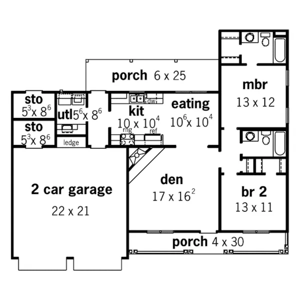 Country House Plan First Floor - Swinley Forest Ranch Home 092D-0063 - Shop House Plans and More