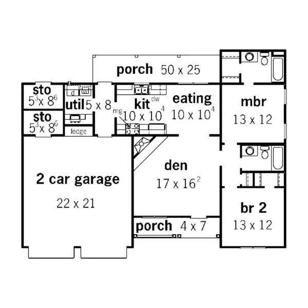 Country House Plan First Floor - Hixonhill Country Home 092D-0064 - Search House Plans and More