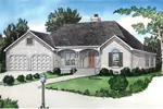 Ranch House Plan Front of Home - Hixonhill Country Home 092D-0064 - Search House Plans and More