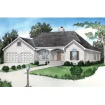 Ranch House Plan Front of House 092D-0064