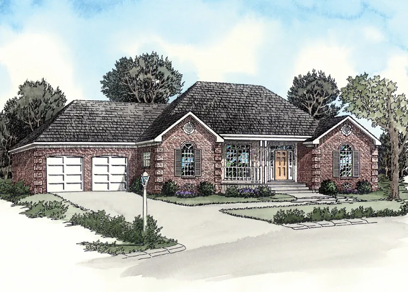 Traditional Brick Ranch Has Decorative Corner Quoins For Great Curb Appeal
