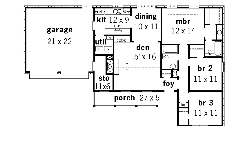 Ranch House Plan First Floor - Crestberry Country Ranch Home 092D-0084 - Search House Plans and More