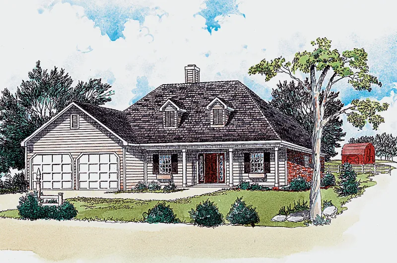 Country House Plan Front of Home - Hampden Pond Traditional Home 092D-0085 - Search House Plans and More
