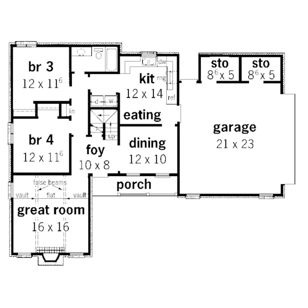 Country House Plan First Floor - Perronne Country Home 092D-0096 - Shop House Plans and More