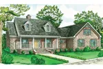 Two Dormers And Covered Front Porch Adorn This Country Home