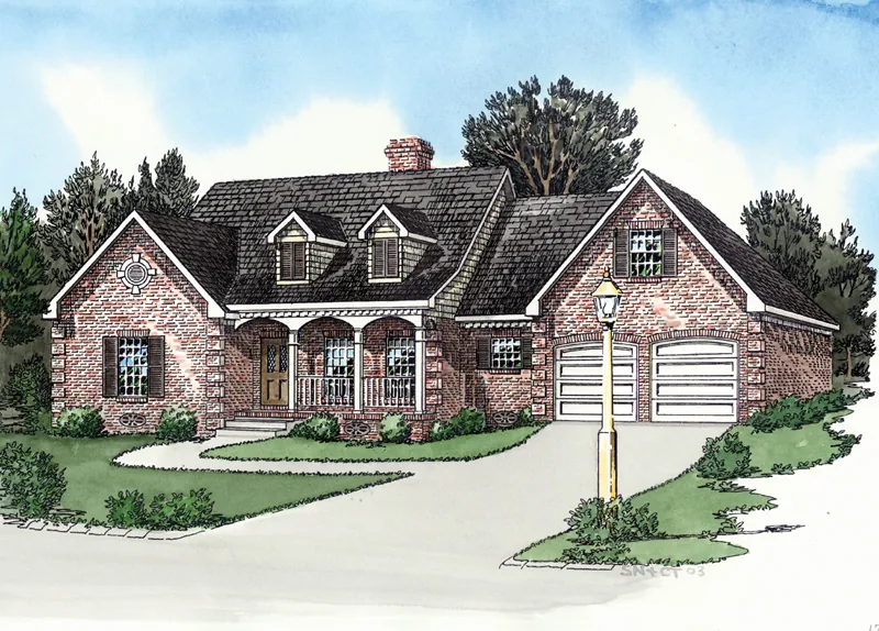 Traditional Country Style Home Has Two Dormers
