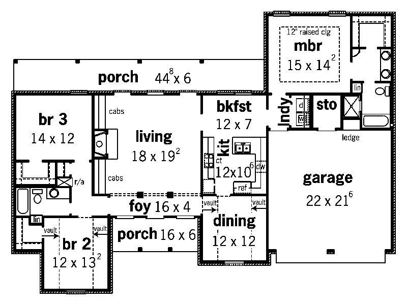 Ranch House Plan First Floor - Paloma Place Ranch Home 092D-0124 - Shop House Plans and More