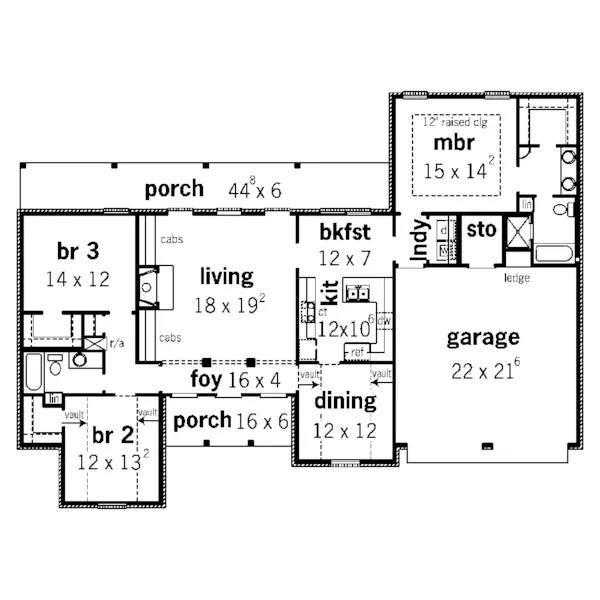 Ranch House Plan First Floor - Paloma Place Ranch Home 092D-0124 - Shop House Plans and More