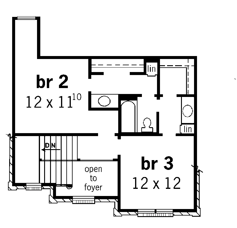 Georgian House Plan Second Floor - Dumont Two-Story Home 092D-0139 - Search House Plans and More