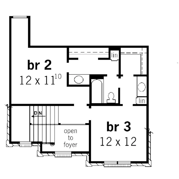 Georgian House Plan Second Floor - Dumont Two-Story Home 092D-0139 - Search House Plans and More