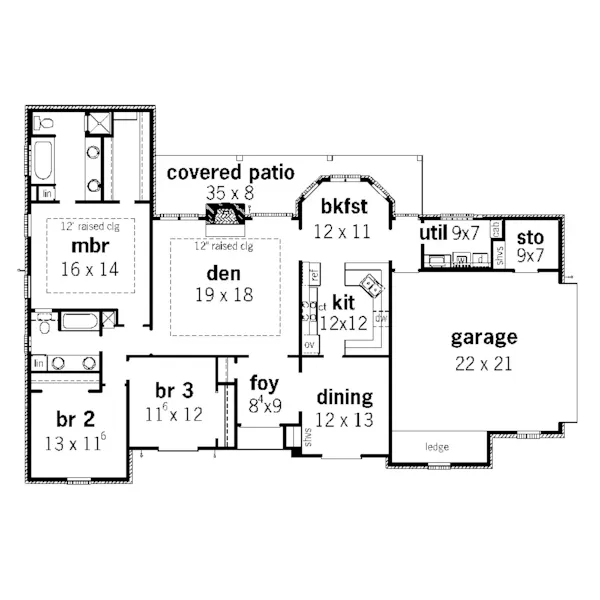 Georgian House Plan First Floor - Governor Place European Home 092D-0149 - Search House Plans and More