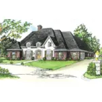 Formal Country French Home Has Interesting Front Entry And Oval Topped Dormers