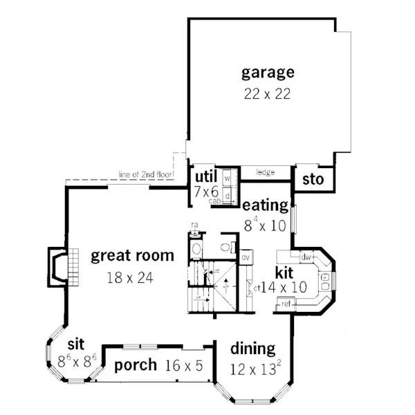 Victorian House Plan First Floor - Westerhoff Victorian Home 092D-0161 - Shop House Plans and More