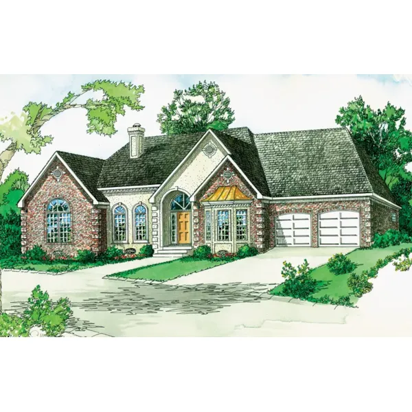 Ranch House Plan Front of Home - Hennet Traditional Home 092D-0169 - Search House Plans and More