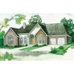 Ranch House Plan Front of Home - Hennet Traditional Home 092D-0169 - Search House Plans and More