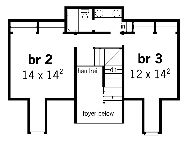 Traditional House Plan Second Floor - Hopill Traditional Home 092D-0173 - Search House Plans and More