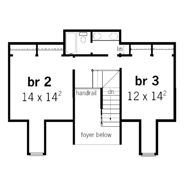 Traditional House Plan Second Floor - Hopill Traditional Home 092D-0173 - Search House Plans and More