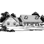 Traditional House Plan Front of Home - Hopill Traditional Home 092D-0173 - Search House Plans and More