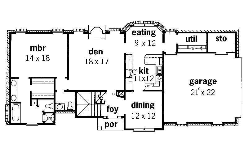 European House Plan First Floor - Framingham European Home 092D-0178 - Search House Plans and More